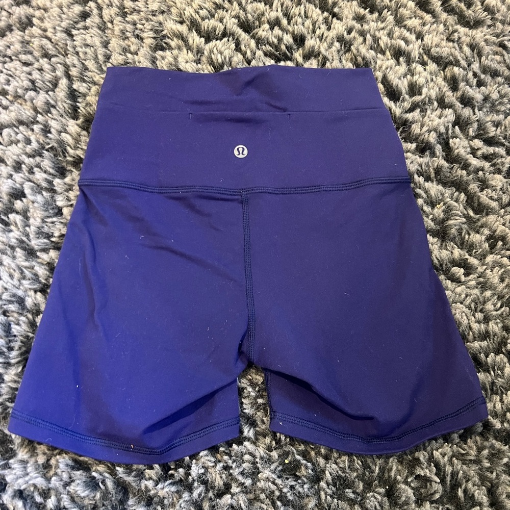 Women's Lululemon Blue High-Waisted biker Shorts (4)